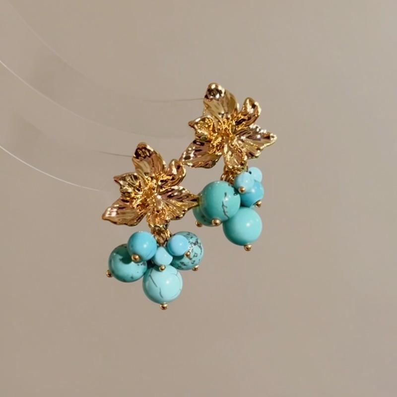 New Floral Resin Tassel Earrings Minimalist Stylish Unique Light Luxury Trendy Versatile Women Jewelry Gift