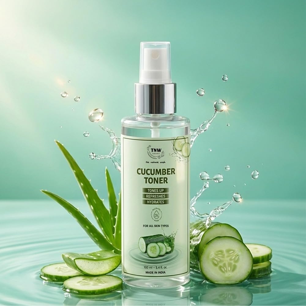 TNW The Natural Wash Cucumber Toner 100 ml | Hydrating Cooling Face Toner for Glowing Skin | Pore Tightening Skin Care All Types