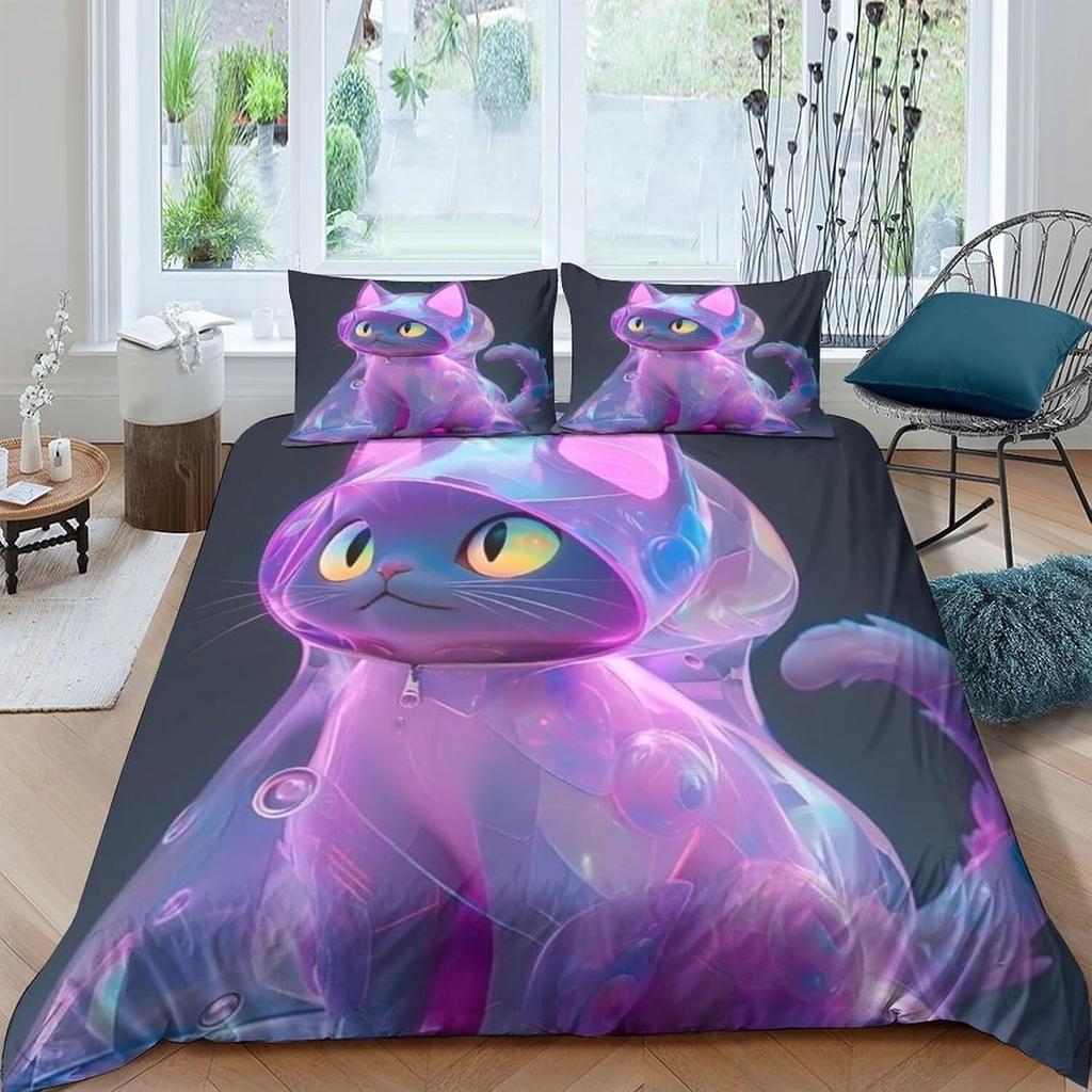 3D Tiger Rabbit Snake Pig Snail Unicorn Chick Fish Doona Duvet Quilt Cover Set