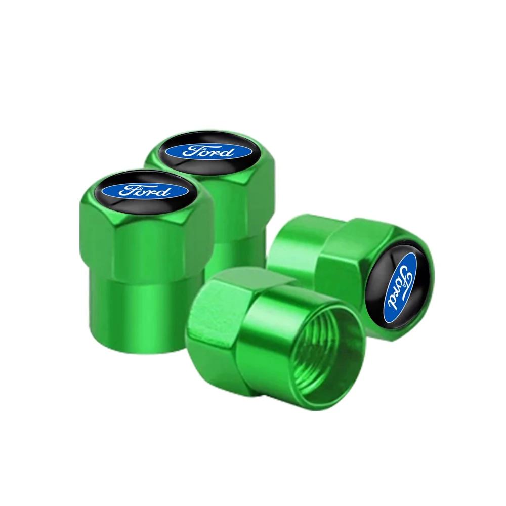 Car Sticker Ford 4PCS Metal Wheel Tire Valve Caps Stem Case For Ford Fiesta EcoSport ESCORT focus 1 focus 3 focus 2 Car Styling