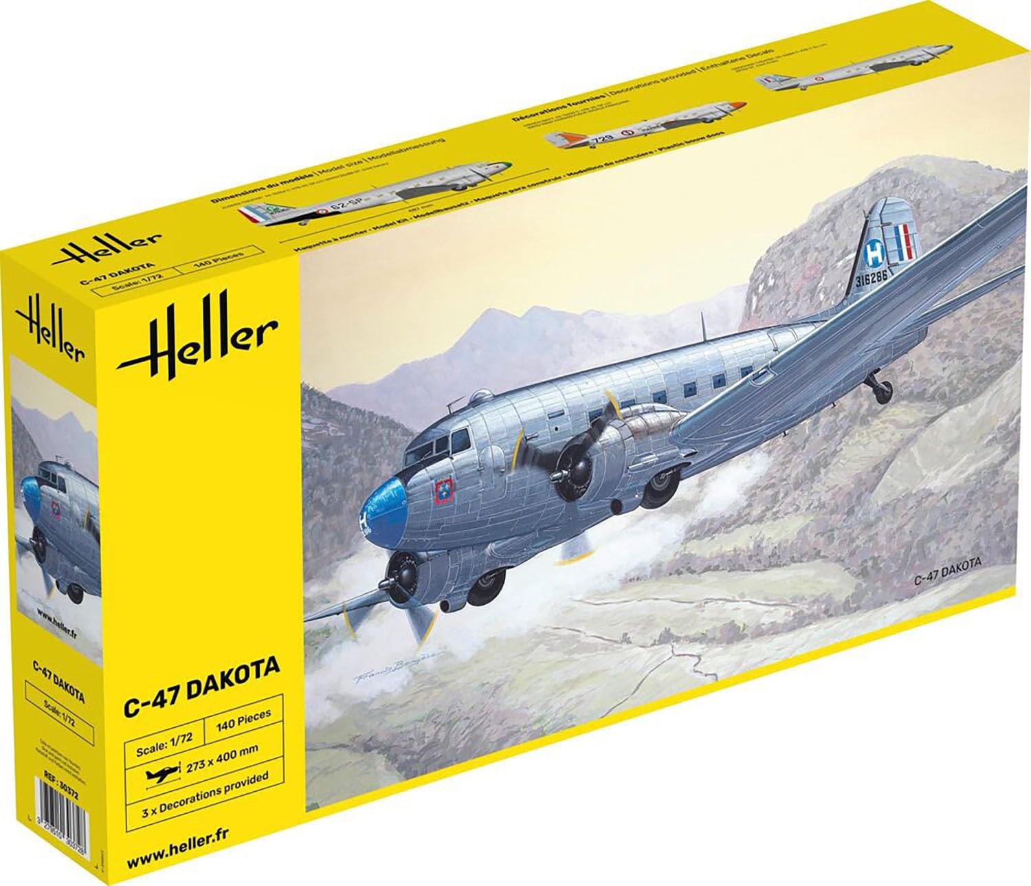 

Platz Heller Military Fighter Dakota Plastic Model Kit HE30372 1/72 C-47 (Airplane)