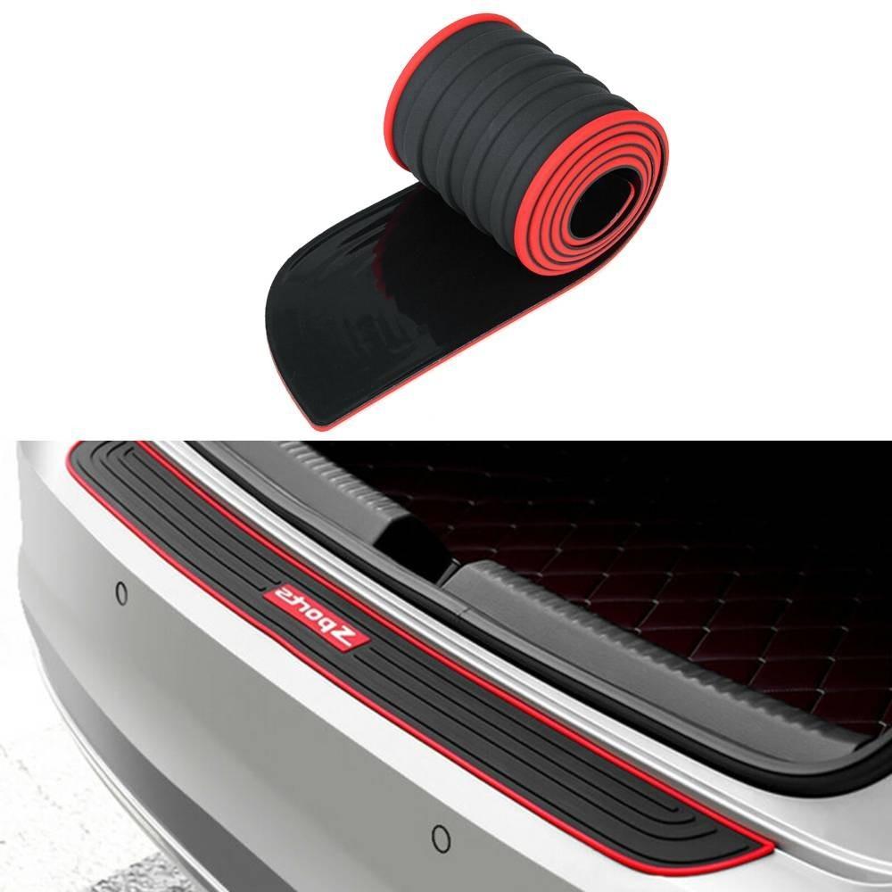 Black & Red Door Sill Strip 90cm x 7cm 1pcs 90cm Car Auto Rear Trunk New
