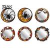 Decorative Mirrors for Entryway Halloween Mirror Wall Stickers with Spiders/Skeletons/Pumpkins, Retro Hanging Home Accents Ornament, Lightweight