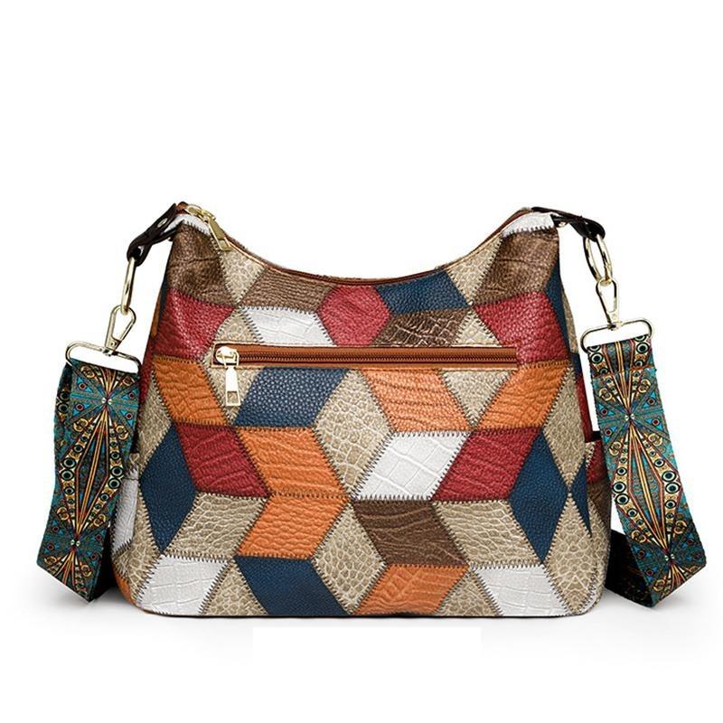 Retro Single Shoulder Crossbody New Color Collision Middle-aged Large-capacity Handbag Tote Women's Bag