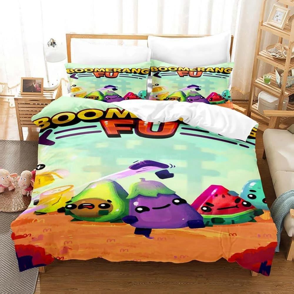 3D Kawaii Game Boomerang Fu Beddengoed Set Enkele Tweepersoons Volledige Queen King Size Beddengoed Set Volwassen Kind Slaapkamer Dekbedovertrek Sets Huis Textiel Gereedschap