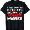 Katt Skräckälskare Husdjurskatter Och Titta På Skräckfilmer T-shirt