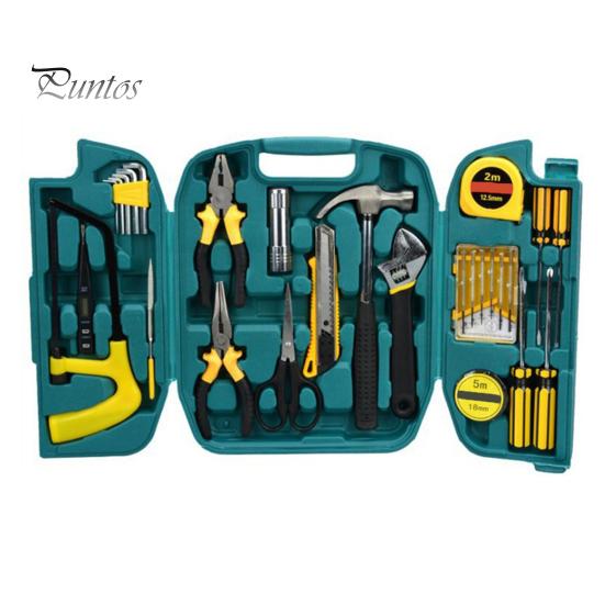 

27 предметов набор инструментов для домашнего ремонта портативный многоцелевой универсальный набор инструментов для авторемонта бытовой ручной набор с ящиком для инструментов зелёный