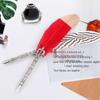 European Retro Feather Calligraphy Set: Oblique Nib Dip Pen with Holder and Ink Engraving