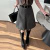 Woolen Women's A-line Pleated Skirt - 2025 Dark Gray Mid-Length Autumn/Winter Collection