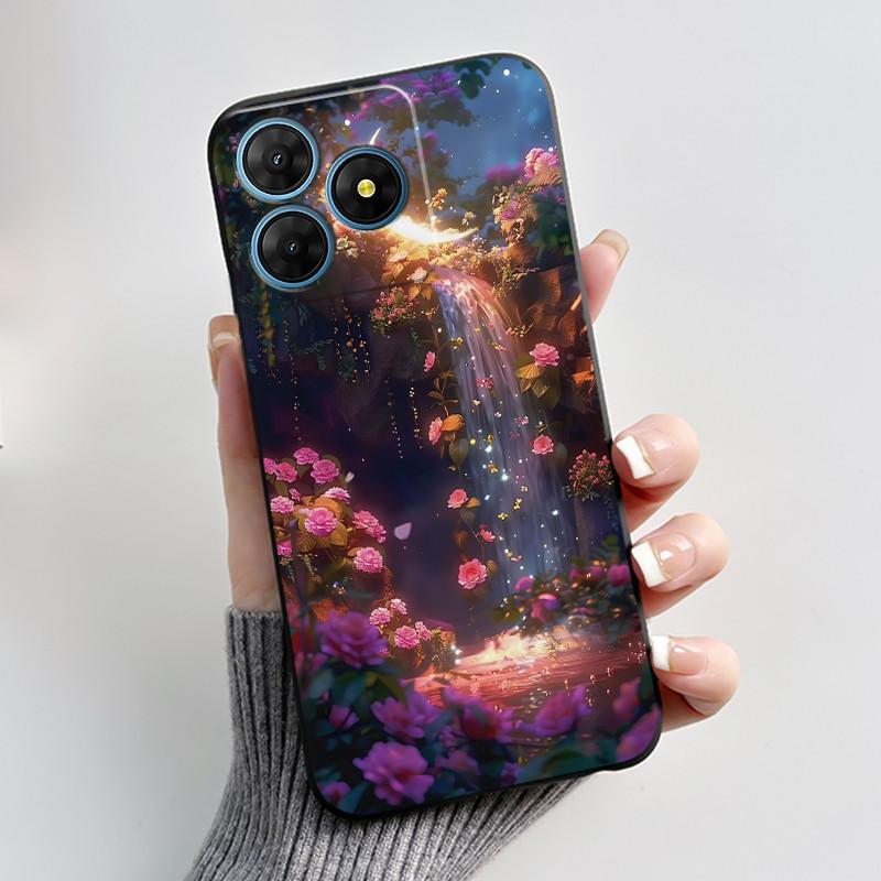 For Oscal Flat 2 2C Case Cute Love Rabbit Black Soft Silicone Protective Back Cover For Blackview Oscal Flat 2 2C Phone Cases