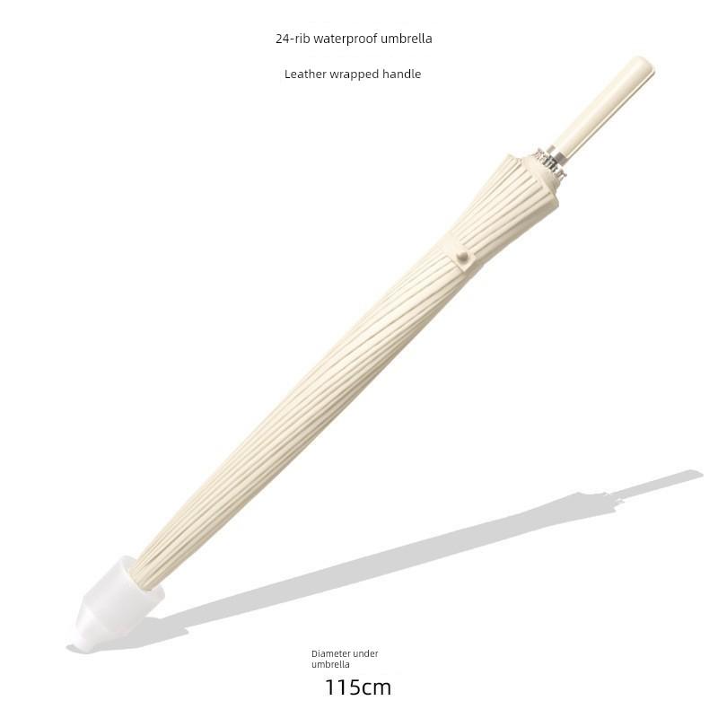 24-Rib Waterproof Umbrella, Double-Sized Reinforced Long-Handle Umbrella for Men, Wind-Resistant, Extra-Large Three-Person Straight Umbrella