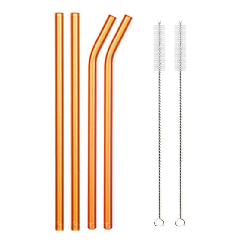 Colorful Glass Straws Reusable Drinking Straw Eco-friendly High Borosilicate Glass Straw Glass Favors Bar Drinkware Tube Party