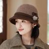 Woolen Bucket Hat Autumn and Winter Outdoor Leisure Windproof Warm Basin Hat Retro British Style Hat Women