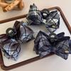 New bow clip, large checkered bow clip, girls' hair clip, fashionable and retro hair clip, durable winter hair clip