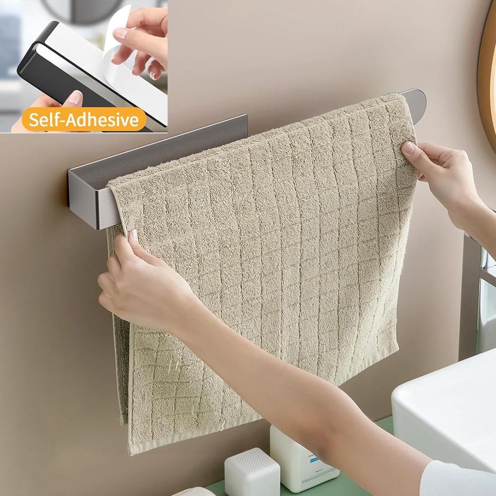 37CM Bathroom Towel Rails Bar Adhesive Stainless Steel Towel Holder Without Drilling Wall Towel Racks for Bathroom Sauna Kitchen