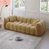 Modern Cream Alpaca Velvet Pumpkin Sofa for Living Room
