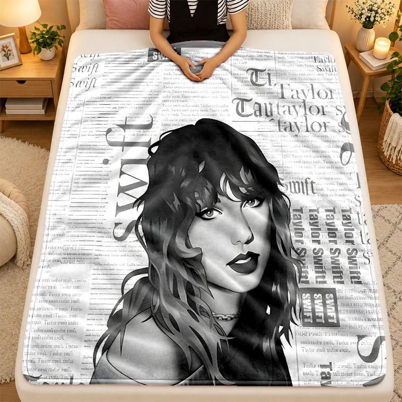 Flannel BlanketTaylor Swift Warm Soft Throw Blanket for Indoor Sofa Bed Living Room Use