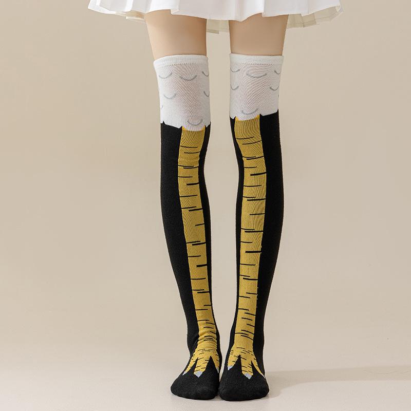 Girls' Funny Chicken Feet Over-the-Knee Socks for Trendy Home Fitness