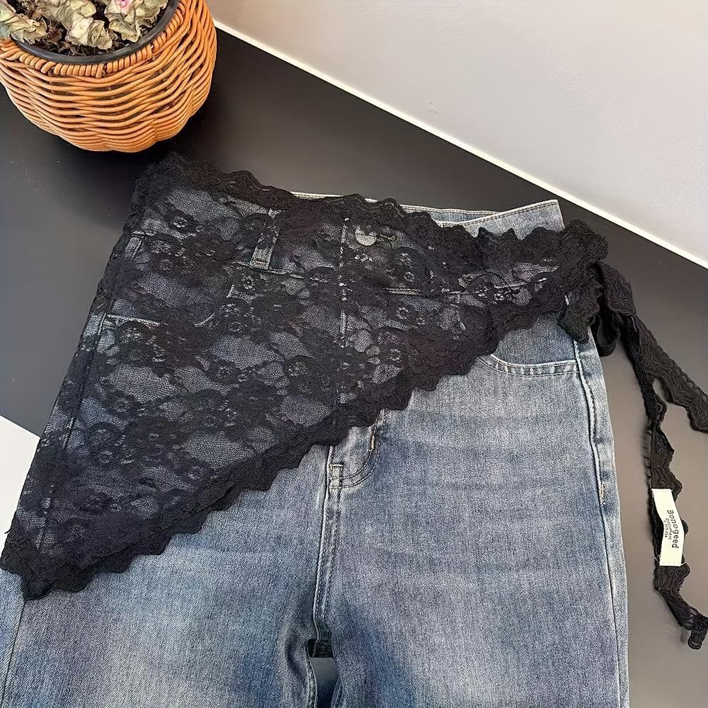 Frühlings- und Sommer-Haarschmuck aus Spitze und Netz mit dreieckigen Schals und multifunktionalen Gürteln zum Schichten und Stylen