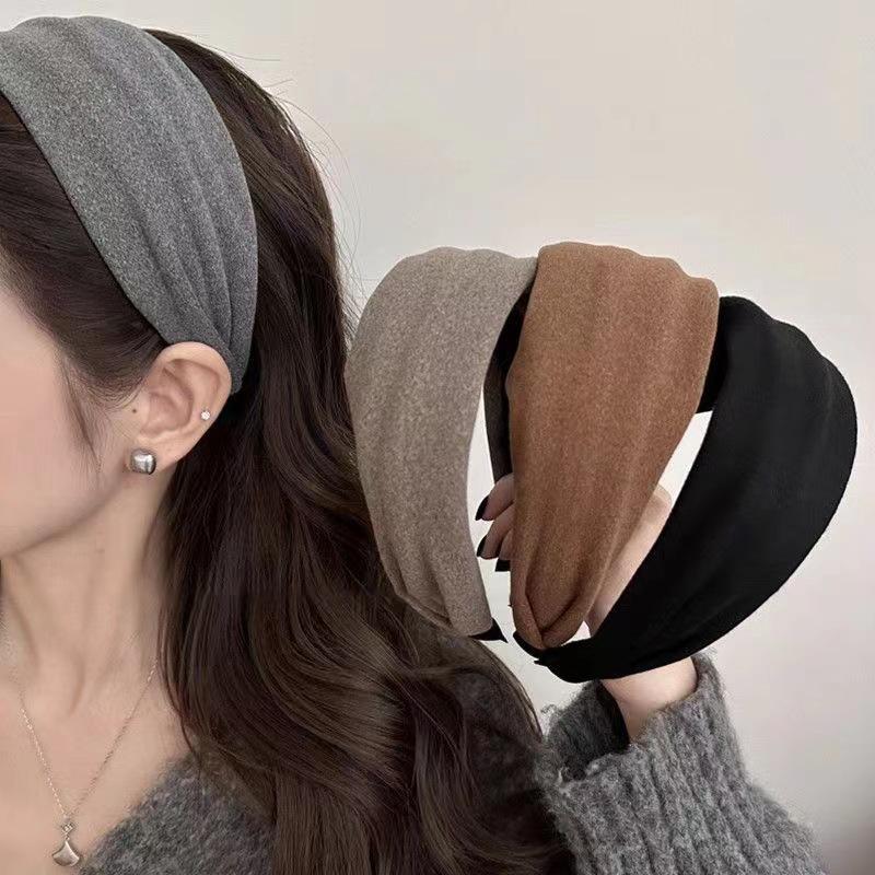 Wide-brimmed Headband for Women, High-grade Pure Color, Versatile Headband, High Skull Headband, Face Wash and Makeup Pressing Hairpin Headdress