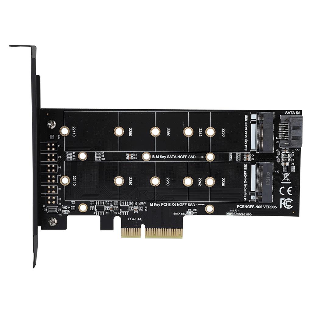 PCI‑E 4X auf M.2 NVMe SSD NGFF Adapterkarte B Key M Key Erweiterung Duale Schnittstelle