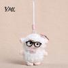 Decorative Lanyard Pendant Plush Sheep Doll for Bags And Keys, Soft Curly Stuffed Animal Keychain Healing Gift Girls with Bow Glasses Accessories,