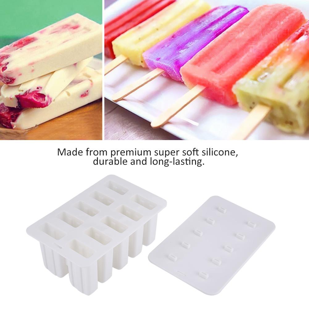 Popsicle Molds Food Grade Silicone Frozen Ice Cream Maker for Children Summer White