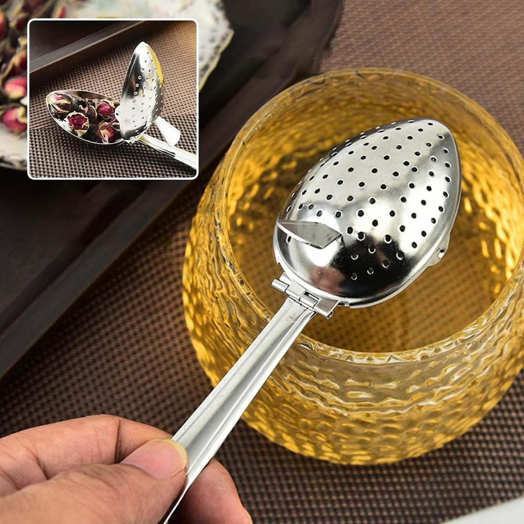 Tea Infuser Spoon Stainless Steel Tea Diffuser Egg Clip Tea Infuser Loose Tea Brewer for Filtering Tea Leaves and Coffee
