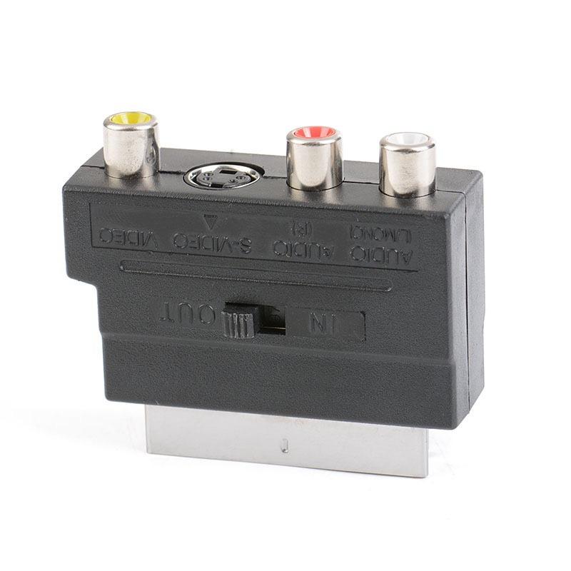 21 Pin RGB Scart To 3 RCA S-Video AV TV Adapter Composite Video Left Right Audio Converter Connect Television Projector Cable