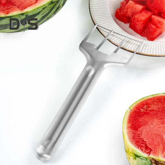 Watermelon Cutter Tool Efficient Stainless Steel Slicer for Watermelon Mango Cantaloupe Portable Kitchen Gadget for Fruit Salad Family Picnics Parties