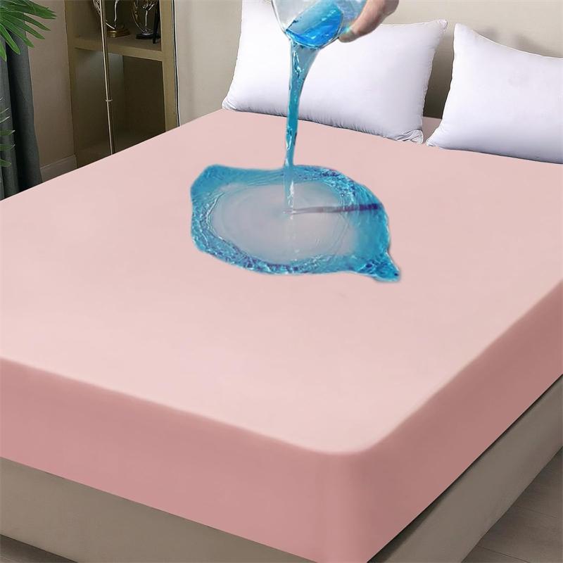 Matratzenschoner aus 100 % wasserdichter Baumwolle mit elastischem Band, Tagesdecke, bequem, solides Bettlaken-Set für Einzel- und Doppelbetten, volle Größe