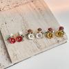 Retro Shabby Floral Enamel Enamel Earrings with Silver Hooks, Flower-shaped Earrings, Flower-shaped Stud Earrings