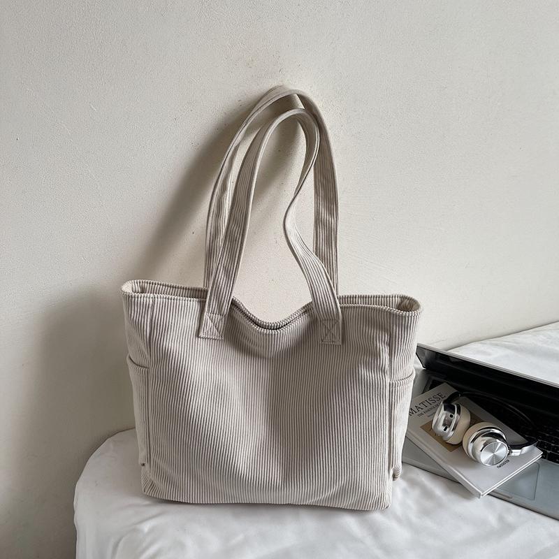 Lightweight Large Capacity Commuter Tote Bag Solid Color Shoulder Bag