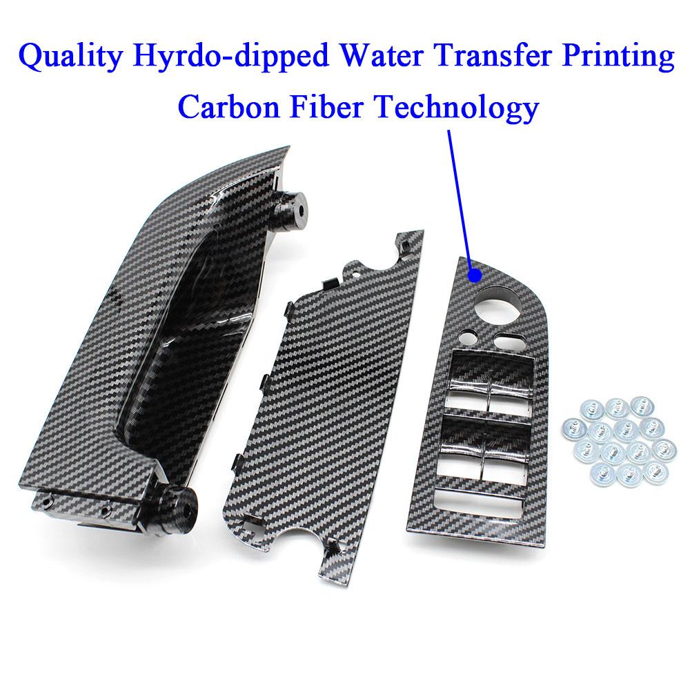 E90 E91 Interior Carbon Fiber Master Panel Passenger Door Pull Handle Cover For BMW 3 Series 316i 318 320i 325i 328i