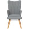 Rocking Armchair with Footstool Light Grey Fabric
