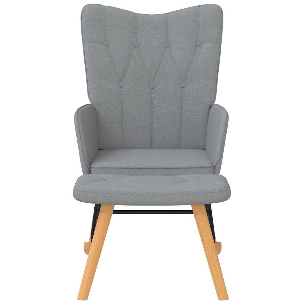 Rocking Armchair with Footstool Light Grey Fabric