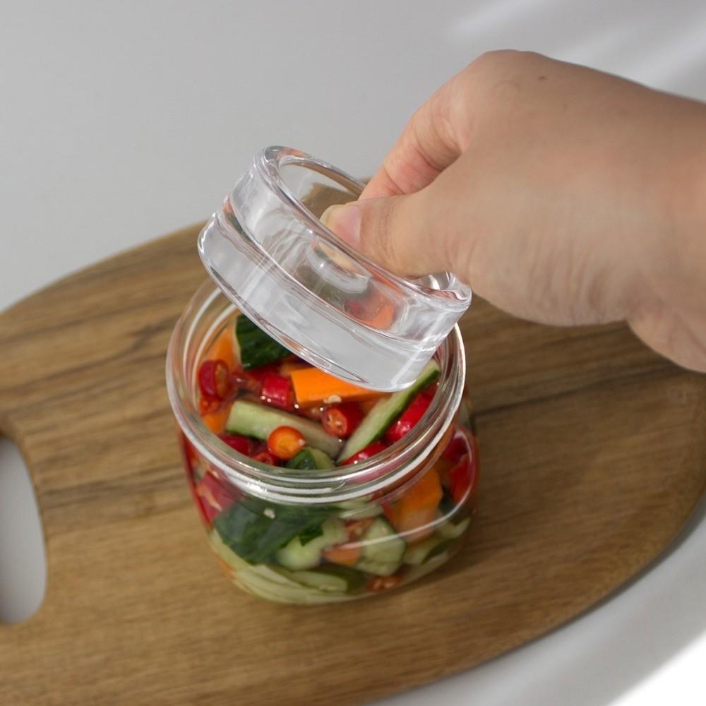 Heavy Wide Mouth Mason Jar Lid Transparent Cheese Fermentation Lid  Home Brewing
