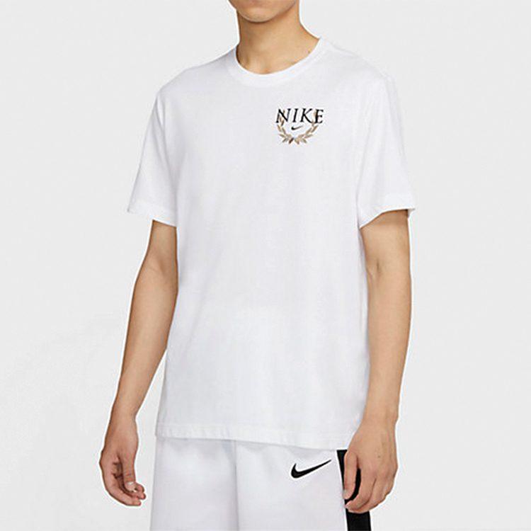 Nike T Shirts Men's White Crew Neck Moderate Straight Fit CV1039-100