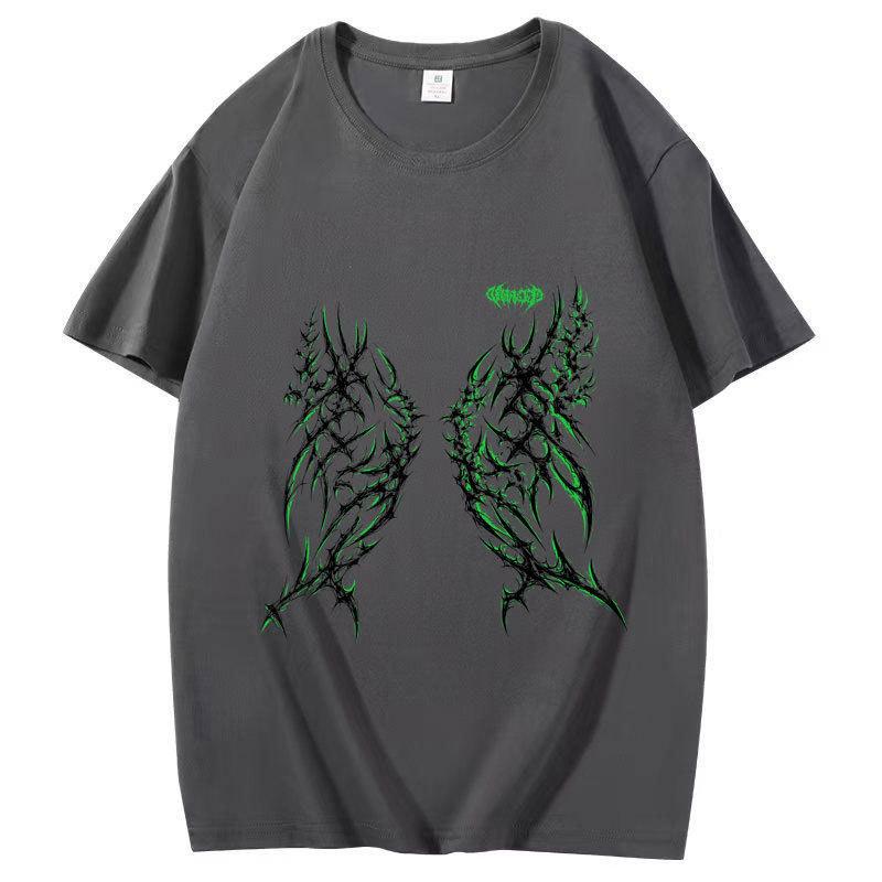 Summer New Cotton Short Sleeve T-Shirt Gothic Casual Fashion Couple Tops For Men Women