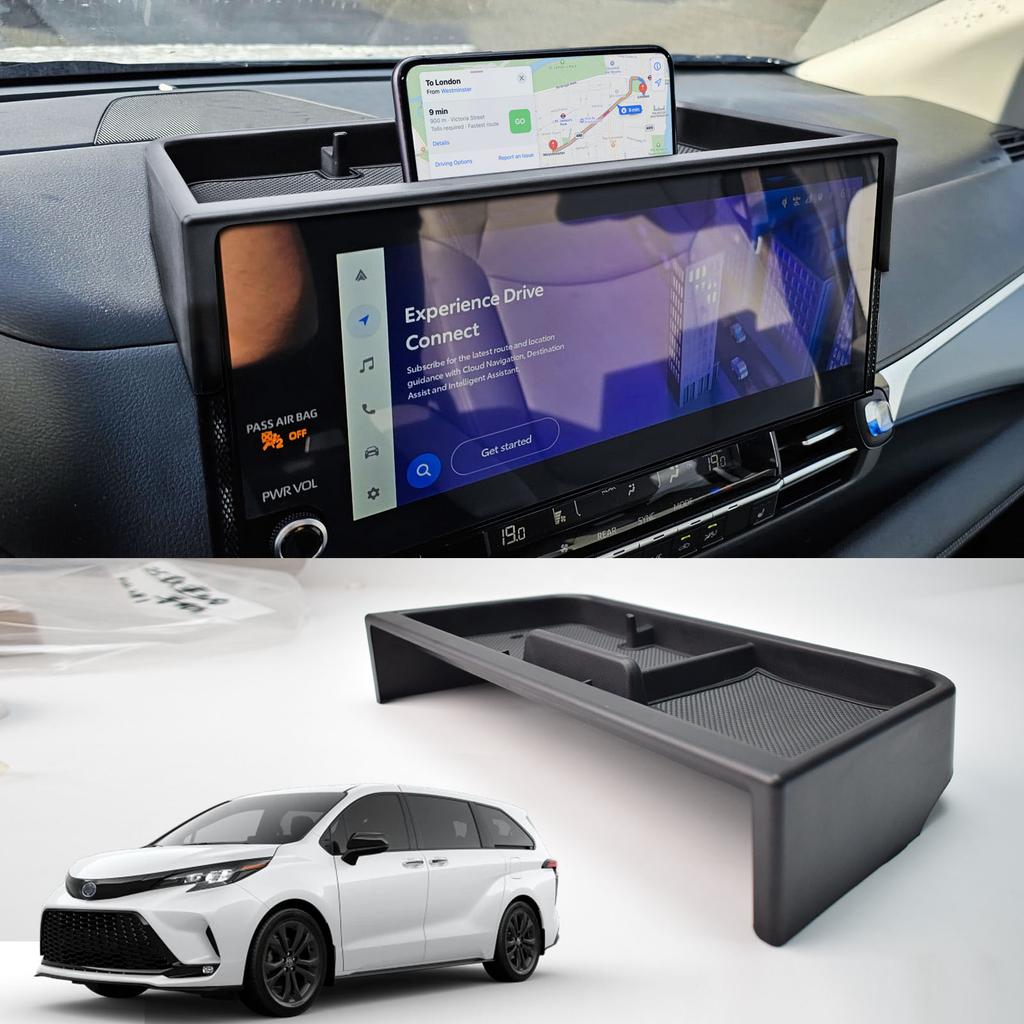 For Toyota Sienna 2025 XLE/XSE/Limited/Platinum Center Console Dashboard Box 12.3-Inch Behind Screen Dash Boar Organizer Tray