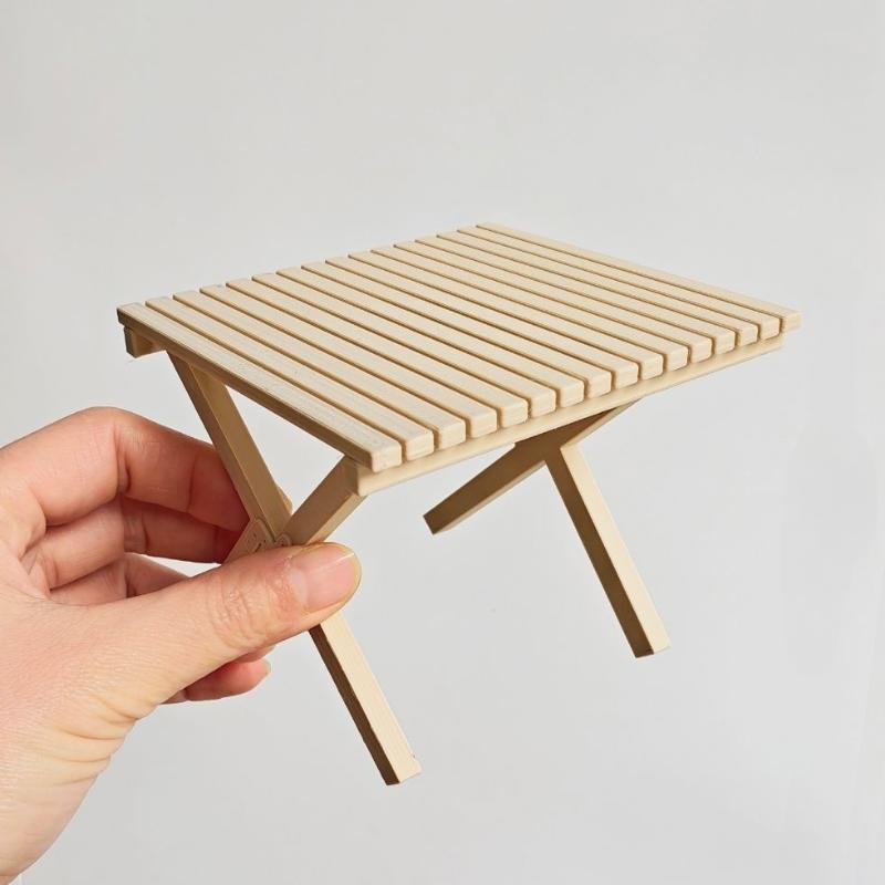 

1Pcs 1:6 Dollhouse Miniature Camping Picnic Table Outdoor Bbq Table Furniture Home Model Decor Toy Doll House Accessories A2