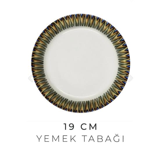 24 Parça 6 Kişilik Barok Bahar New Bone Porselen Yemek Takımı - Çorba Servis Yemek Tabağı Seti