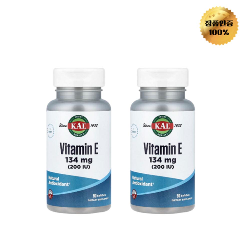 KAL Vitamin E 200IU Softgels 90 Tablets 2 pcs