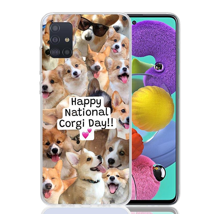 Cute Lovely Corgi Dogs Phone Case For Samsung Galaxy A52 A42 A32 A22 A12 A51 A50S A40 A30S A20E A10S A41 A31 A21S A11 A72 A71 A7