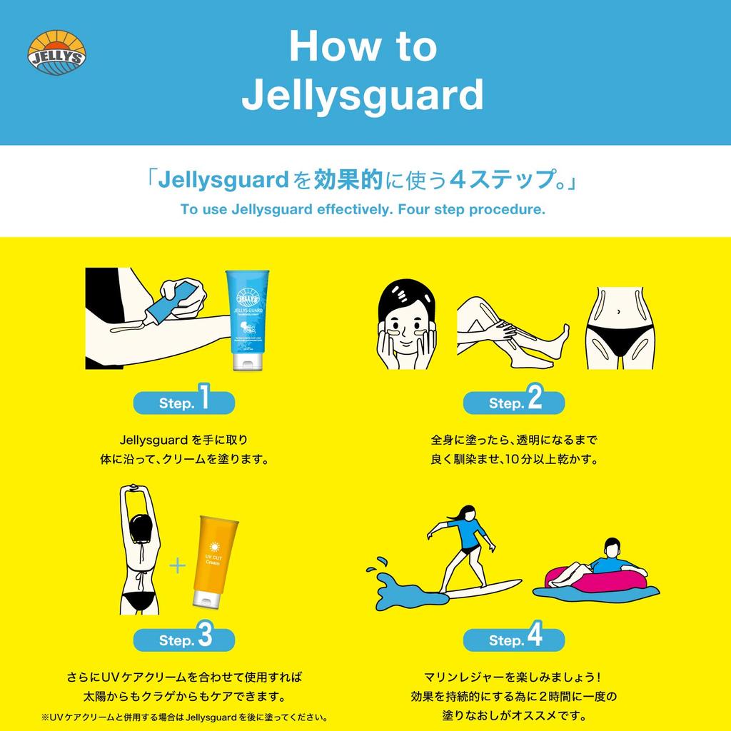 ABS Guard Face Body Jellyfish Contains Hyaluronic Vanilla 100ml Jelly's & Cream, Repellent, Acid, Scent,