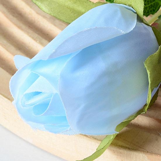 2 Pcs Artificial Rose Flowers Long Stem Fake Silk Rose Bud with Leaves for DIY Wedding Bouquet Table Centerpiece Home Decor