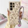 Leather Floret Bracelet Cover Case For Samsung Galaxy S26 Ultra S25 S24 Plus S23 A15 A16 A26 A36 A56 A17 A25 A35 A53 A54