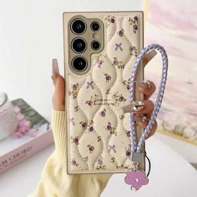 Leder Blütenblatt Armband Hülle Für Samsung Galaxy S26 Ultra S25 S24 Plus S23 A15 A16 A26 A36 A56 A17 A25 A35 A53 A54