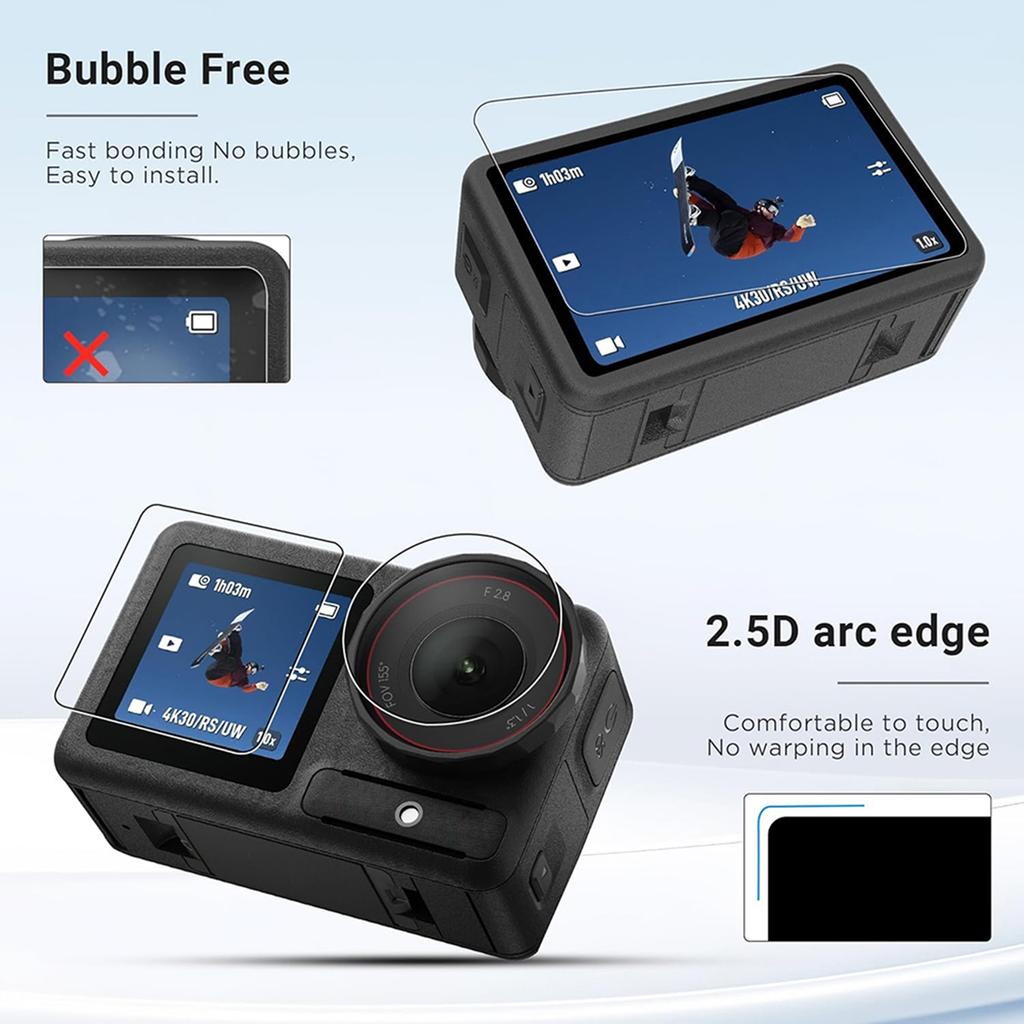 Silicone Camera Case with Len Cap Screen Protector & Hanging Rope Protective Sleeve for Osmo Action 5 Pro Camera Accessories