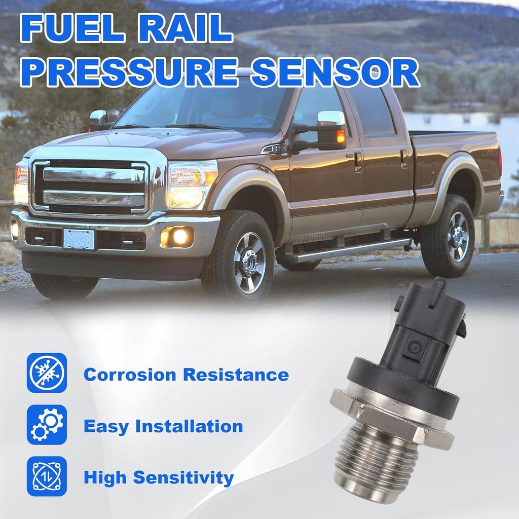 Fuel Rail Pressure Sensor Compatible with 2011-2019 Ford F250 Super Duty F350 Super Duty F450 Super Duty F550 Super Duty 6.7L Replaces BC3Z-9F838-A